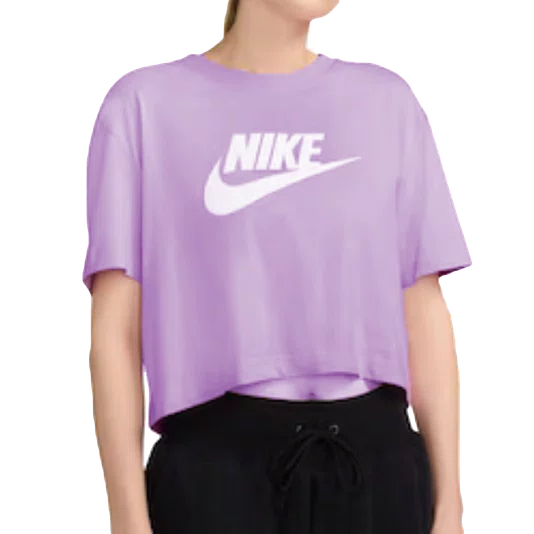 Camiseta Feminina Nike Sportswear cropped Essential algodão macio - Vinho