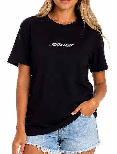 Camiseta Feminina Santa Cruz Classic Manga Curta Estampada - Preto