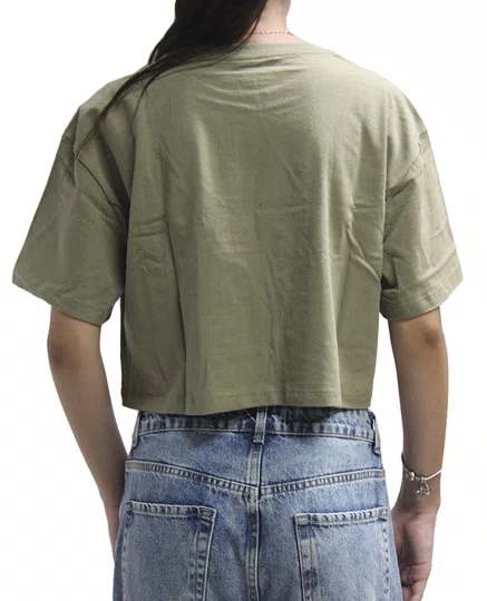 Blusinha Feminina Vans Classic Script Manga Curta Estampada - Verde