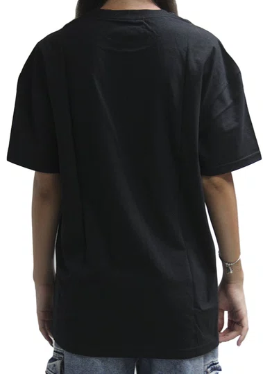 Camiseta Feminina Vans Retro Manga Curta Estampada - Preto