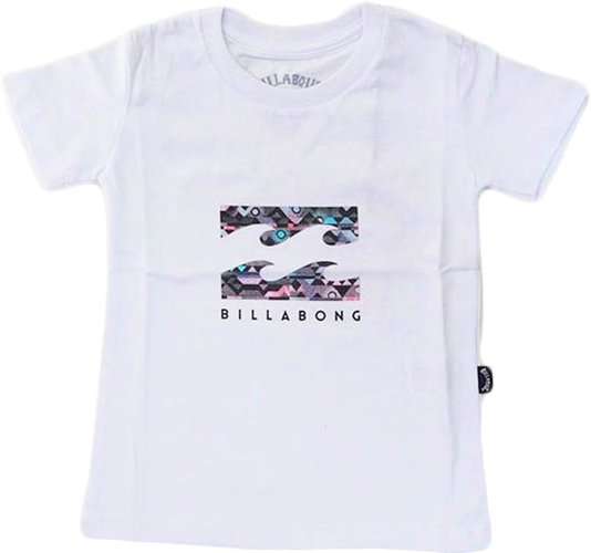 Camiseta Infantil Billabong M/C Team Wave I Manga Curta Estampada - Branco
