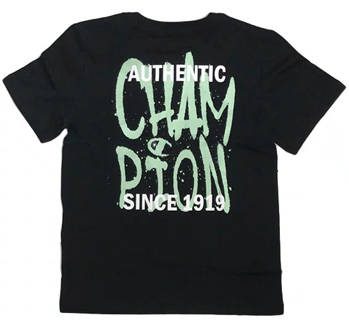 Camiseta Infantil Champion Kids Big Screen Manga Curta Estampada - Preto