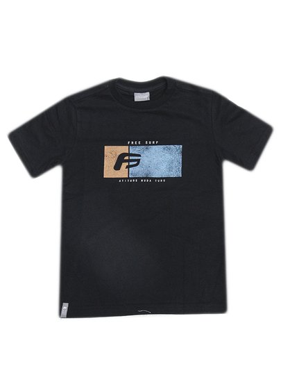 Camiseta Infantil Freesurf Atitude Manga Curta Estampada - Preto