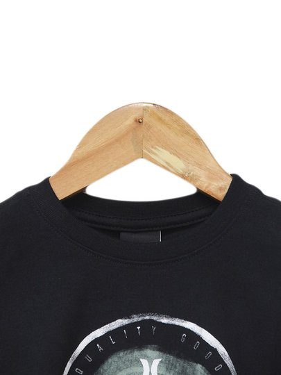 Camiseta Infantil Hurley Liquid Manga Curta Estampada - Preto