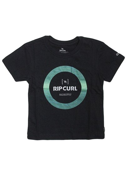 Camiseta Infantil Rip Curl Circle Manga Curta Estampada - Preto