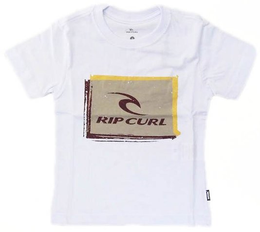 Camiseta Infantil Rip Curl Icon Trash Tee Manga Curta Estampada - Branco
