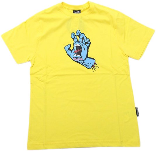 Camiseta Infantil Santa Cruz Screraming Hand Manga Curta Estampada - Amarelo