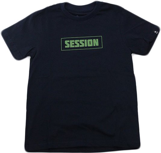 Camiseta Infantil Session Chest Logo Manga Curta Estampada - Preto/Verde