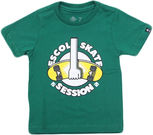 Camiseta Infantil Session Escolinha de SKT Manga Curta Estampada - Verde Musgo