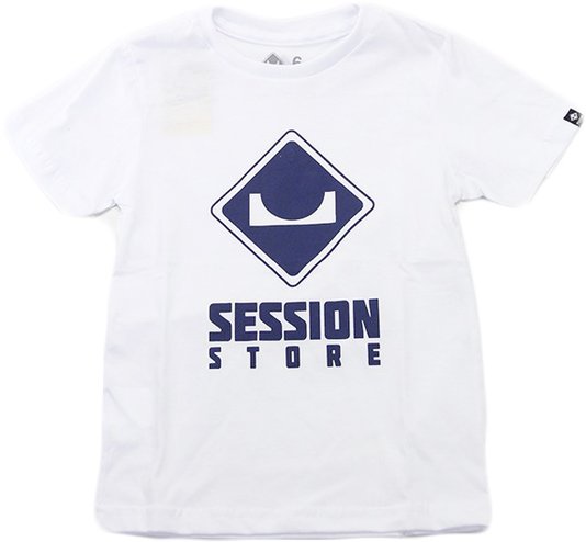 Camiseta Infantil Session Logo Classico Manga Curta Estampado - Branco