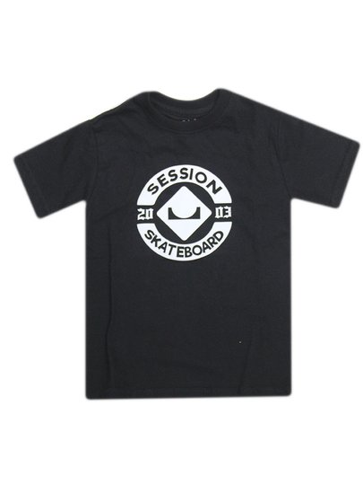 Camiseta Infantil Session Skate 2003 Manga Curta Estampada - Preto