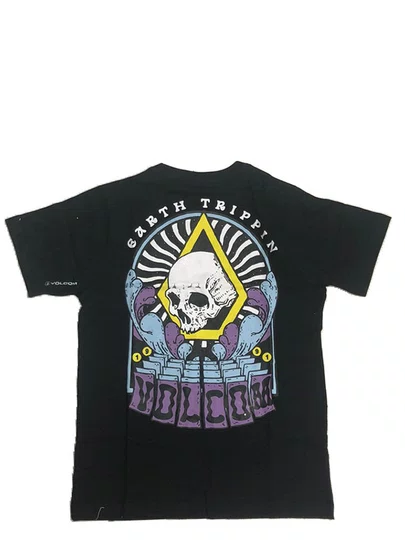 Camiseta Infantil Volcom Arched Manga Curta Estampada - Preto