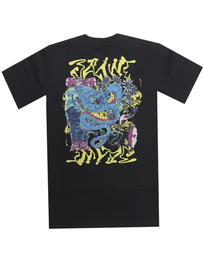 Camiseta Juvenil Blunt Chihiro Manga Curta Estampada - Preto