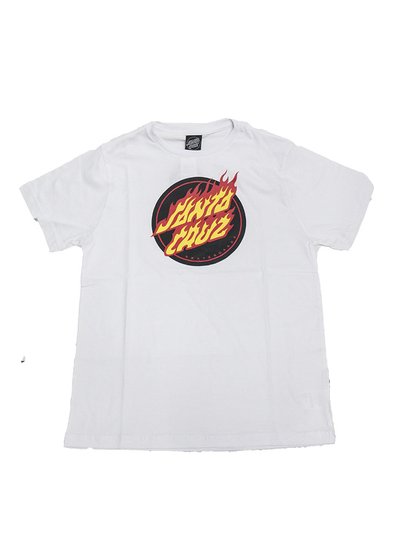 Camiseta Juvenil Santa Cruz Flame - Branco