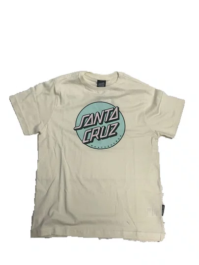 Camiseta Juvenil Santa Cruz OTH Manga Curta - Off White