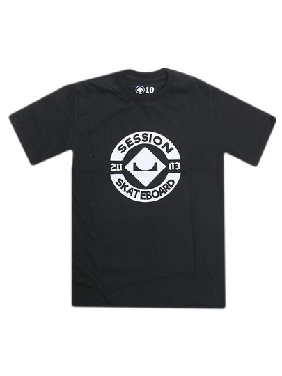 Camiseta Juvenil Session Skate 2003 Manga Curta Estampada - Preto