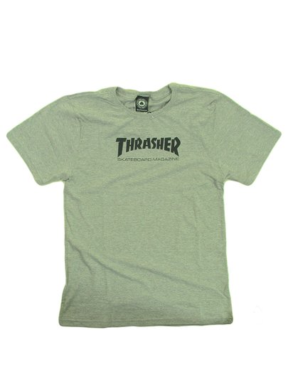 Camiseta Juvenil Thrasher Skate Mag Manga Curta Estampada - Cinza Mescla