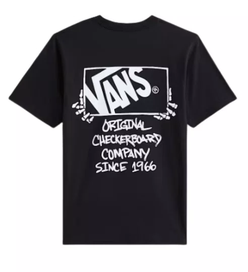 Camiseta Juvenil Vans Framework SS Manga Curta Estampada - Preto