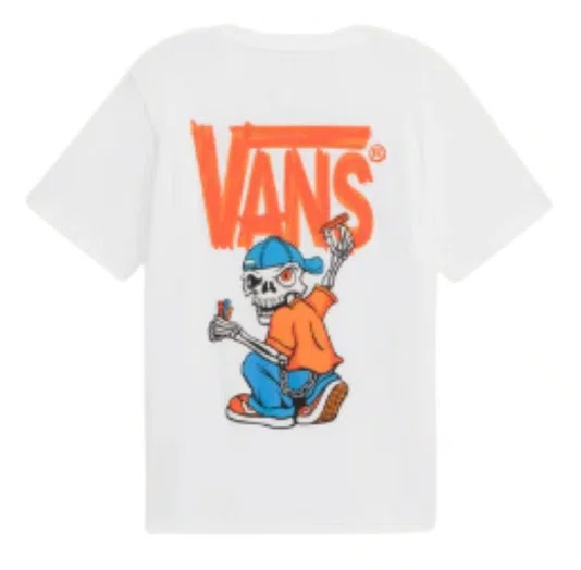 Camiseta Juvenil Vans Lil Reggie Mischeif SS Manga Curta Estampada - Branco