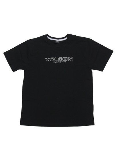 Camiseta Juvenil Volcom Newro Manga Curta Estampada - Preto