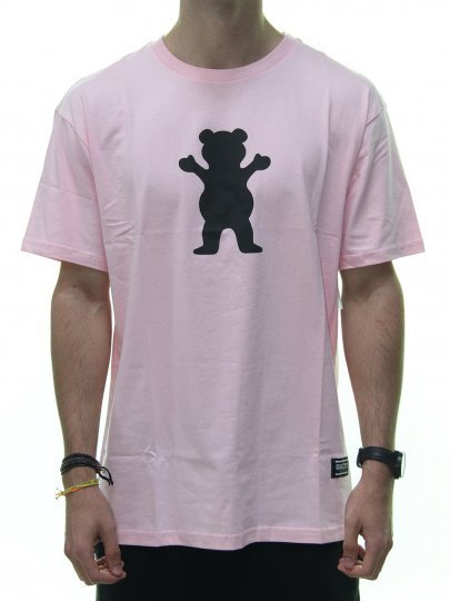 Camiseta Masculia Grizzly Og Bear Manga Curta - Rosa