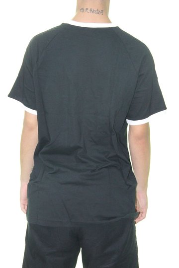 Camiseta Masculina Adidas 3 Stripes Manga Curta Estampada - Preto/Branco