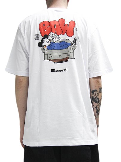 Camiseta Masculina Baw Chillin Manga Curta Estampada - Branco