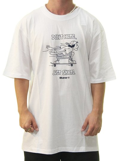 Camiseta Masculina Baw Dont Have Just Skate Manga Curta Estampada - Branco