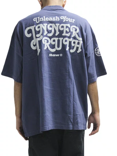 Camiseta Masculina Baw Inner Manga Curta Estampada - Marinho