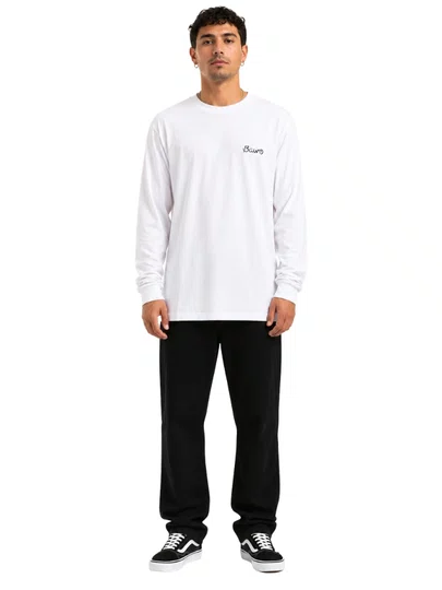 Camiseta Masculina Baw Overall Manga Longa Estampada - Branco