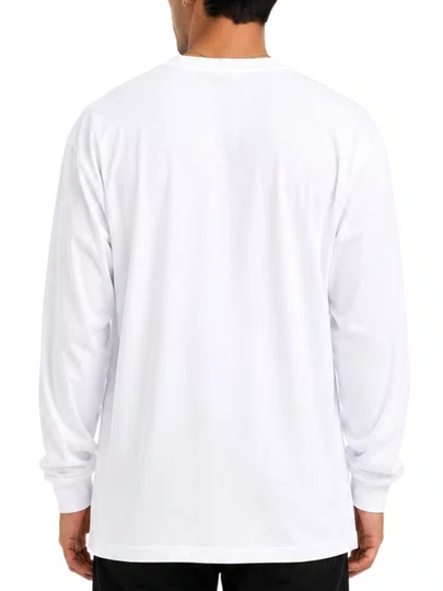 Camiseta Masculina Baw Overall Manga Longa Estampada - Branco