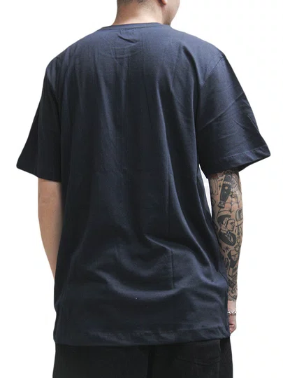 Camiseta Masculina Baw Regular Logo Manga Curta Estampada - Marinho