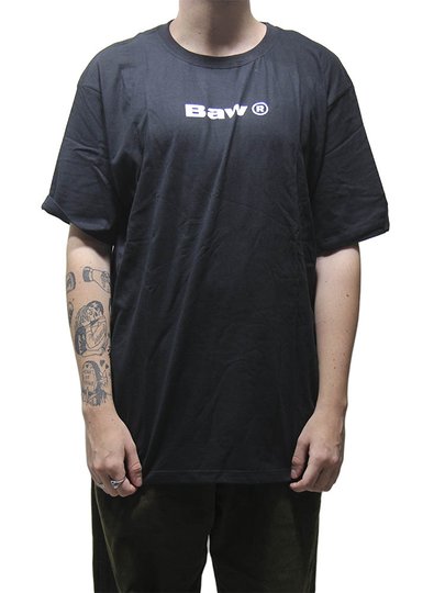 Camiseta Masculina Baw Regular Logo Manga Curta Estampada - Preto