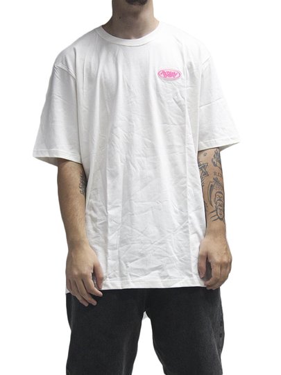 Camiseta Masculina Baw Street Manga Curta Estampada - Off White