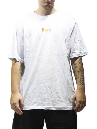 Camiseta Masculina Baw Wordart Manga Curta Estampada - Branco