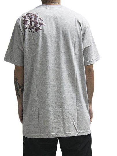Camiseta Masculina Bazon Clean Manga Curta Estampada - Cinza/Mescla