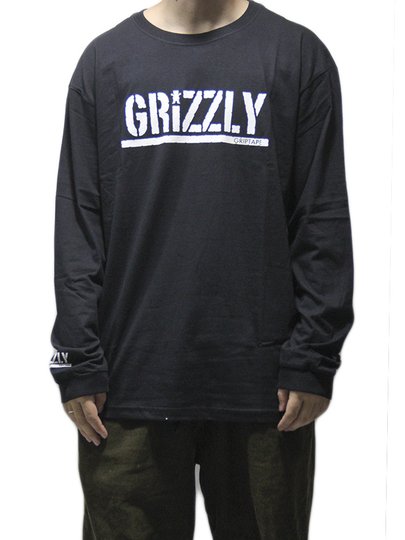 Camiseta Masculina Big Grizzly OG Stamp Manga Longa - Preto