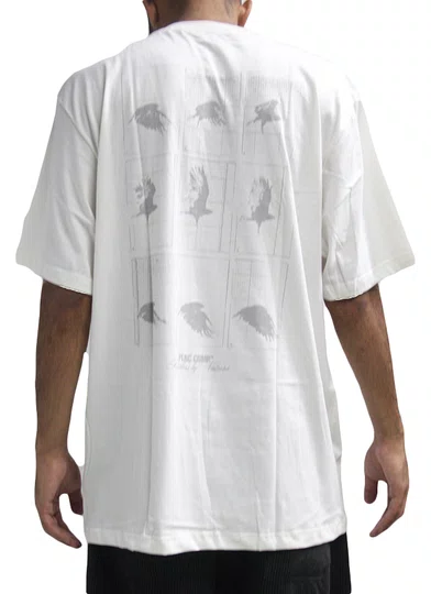 Camiseta Masculina Big Plano C Restless Manga Curta Estampada - Off White