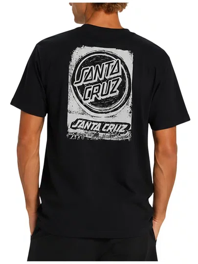 Camiseta Masculina Big Santa Cruz Cut Opus Manga Curta Estampada - Preto