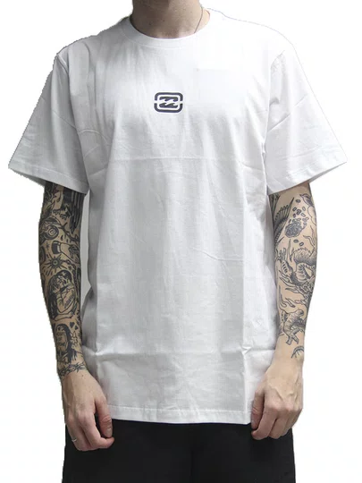 Camiseta Masculina Billabong Bracket Wave Manga Curta Estampada - Branco