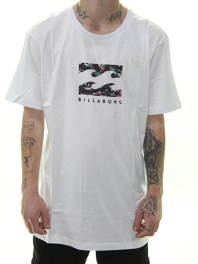 Camiseta Masculina Billabong M/C Team Wave I Manga Curta Estampada - Branco