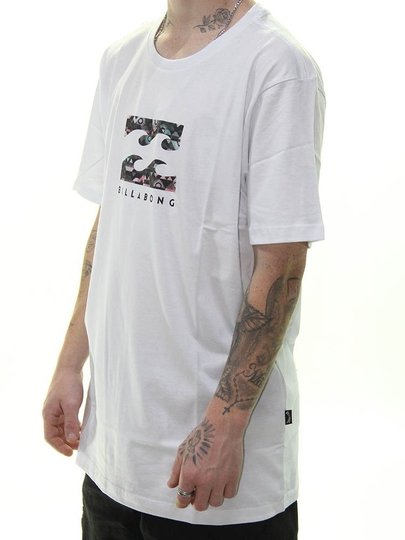 Camiseta Masculina Billabong M/C Team Wave I Manga Curta Estampada - Branco