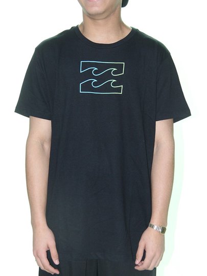Camiseta Masculina Billabong Team Wave Manga Curta Estampada - Preto