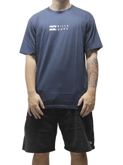 Camiseta Masculina Billabong United Manga Curta Estampada - Marinho