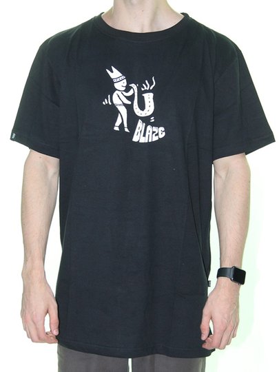 Camiseta Masculina Blaze Jazz Manga urta Estampada - Preto