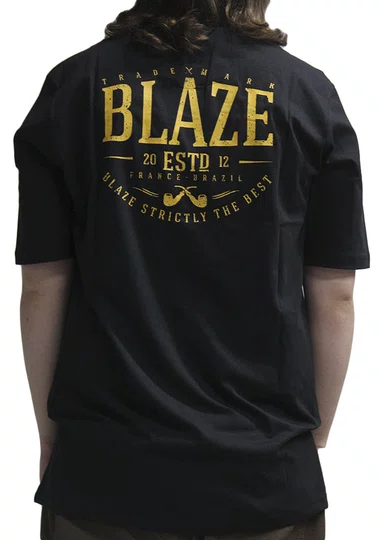 Camiseta Masculina Blaze Trade Mark Manga Curta Estampada - Preto