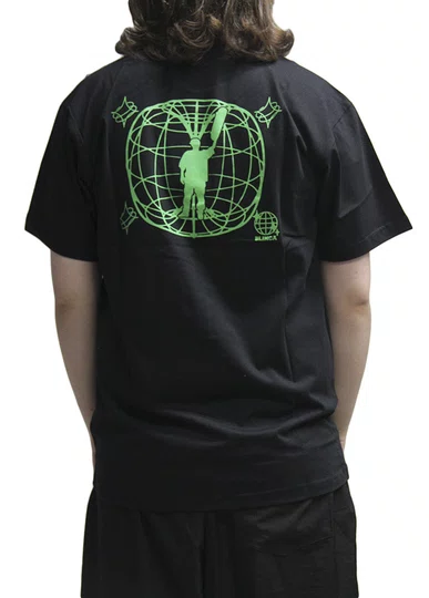 Camiseta Masculina Blinca Globo Manga Curta Estampada - Preto