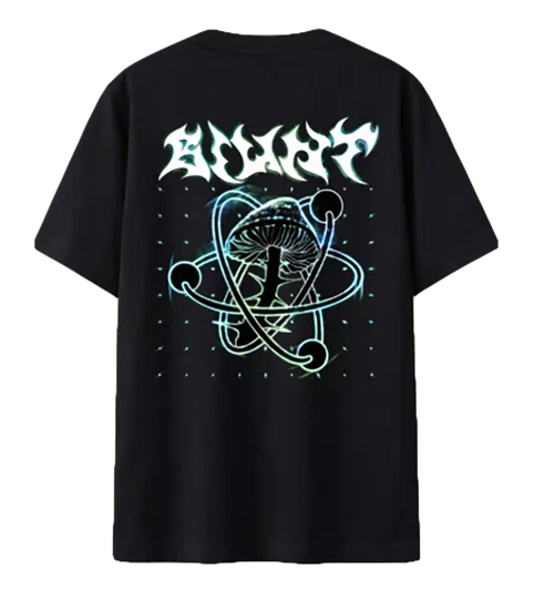 Camiseta Masculina Blunt Básica Astroshroom Manga Curta Estampada - Preto