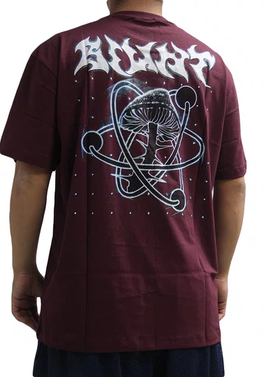 Camiseta Masculina Blunt Basica Astroshroom Manga Curta Estampada - Vinho
