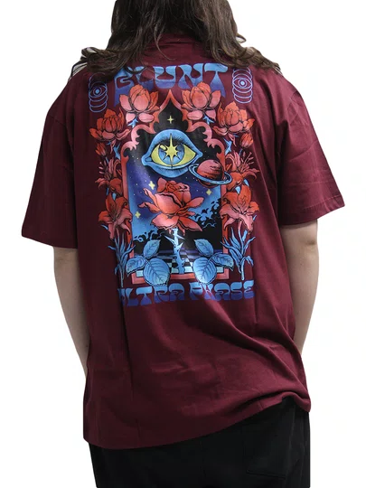 Camiseta Masculina Blunt Basica Eden Manga Curta Estampada - Vinho